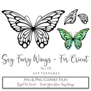 SVG FEE WINGS No. 131 - Für Cricut Maker, Png-Dateien, Flügelteile, Kostüm, Cosplay-Muster, Png-Sublimation, Ausschneiden, digitale Clipart