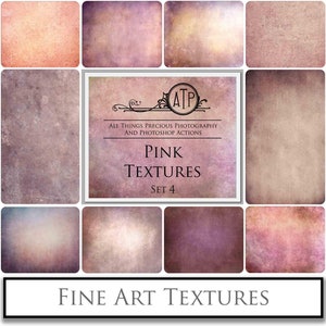10 TEXTURAS Jpeg digitales para fotografía - PINK Set 4 / Telón de fondo de fotografía, Scrapbooking, Fondo de textura de bellas artes, Superposición de Photoshop