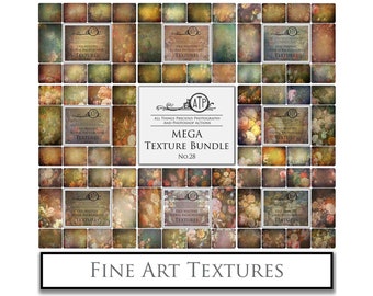 80 Fine Art TEXTURES, Floral Background, BUNDLE / No. 28 / Old Masters, Digital Backdrop, Scrapbooking Paper, Photoshop Overlays, Flowers