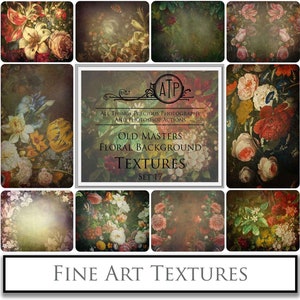 10 texturas digitales, fondo FLORAL, conjunto 17 / superposiciones de fotos, textura digital, papel de Scrapbooking, telón de fondo, superposición de fotos, viejos maestros