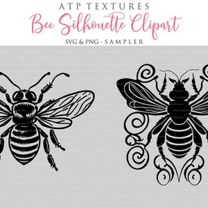 12 SVG BEE CLIPART Set 4 Silhouette, Png Clipart, Print, Cricut, Digital Scrapbooking, Sublimation, Art Tattoo, Ai Graphics image 2