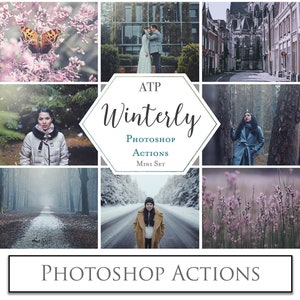 PHOTOSHOP Actions - PS Atn Action file for Photography. WINTERLY.  Digital Edit, Graphic assets, Photo Filters, Colour Tints. Atp Textures.