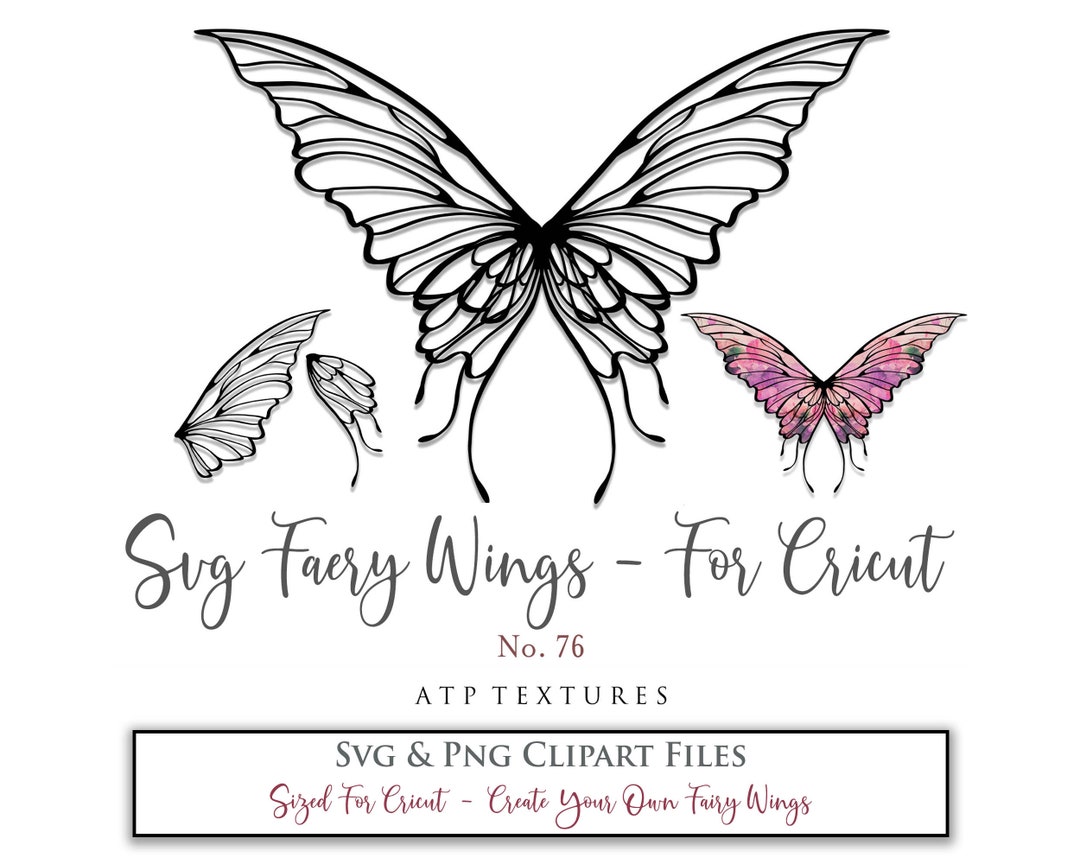 SVG FAIRY WINGS No. 76 for Cricut Maker, Costume, Cosplay Wings ...