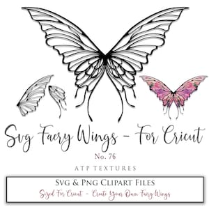SVG FAIRY WINGS No. 76 For Cricut Maker, Costume, Cosplay Wings, Printable Wing, Templates, Png Digital, Art Doll, Pattern