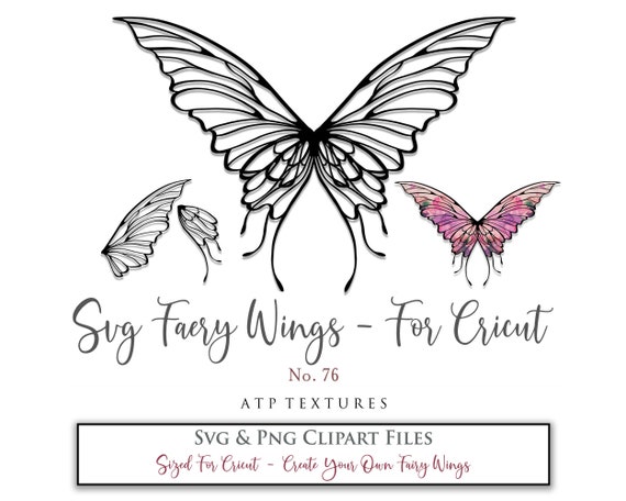 SVG FAIRY WINGS No. 76 For Cricut Maker, Costume, Cosplay Wings, Printable Wing, Templates, Png Digital, Art Doll, Pattern