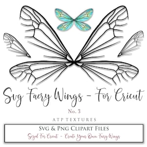 SVG Clipart FAIRY WINGS No. 3, Png, Digital Download, Cosplay Wings, Printable Wing, Templates, Print And Cut, Cricut