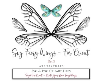 SVG Clipart FAIRY WINGS No. 3, Png, Digital Download, Cosplay Wings, Printable Wing, Templates, Print And Cut, Cricut
