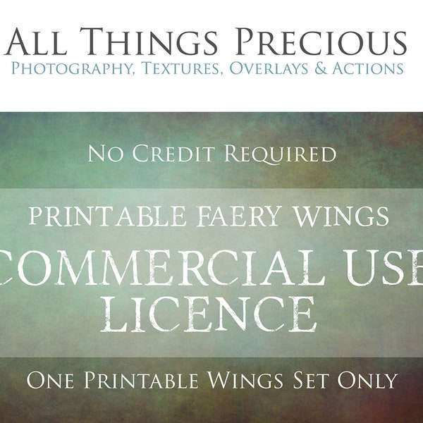 PRINTABLE Faery Wings COMMERCIAL LICENCE