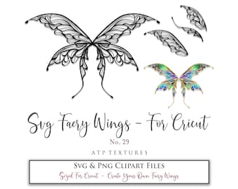 SVG FEE WINGS Nr. 29 - Für Cricut / Kostüm, Cosplay Flügel, Png Flügel, Vorlagen, Png Digital, Kunstpuppe, Schmuckherstellung