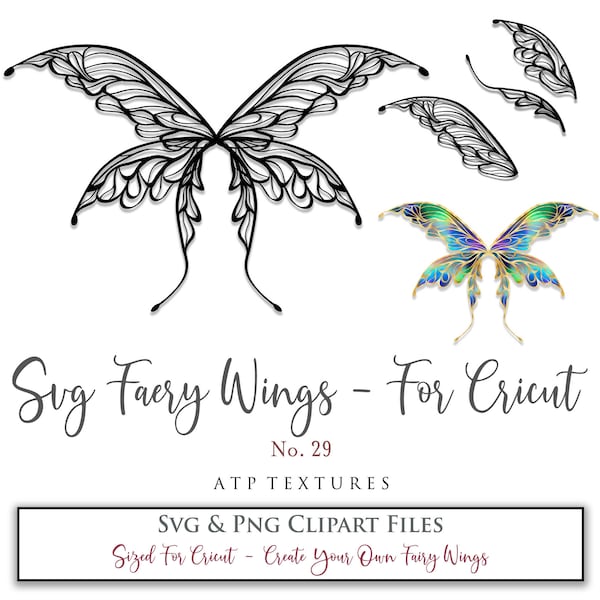 SVG FAIRY WINGS No. 29 - For Cricut / Costume, Cosplay Wings, Png wings, Templates, Png Digital, Art Doll, Jewellery Making