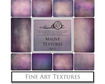 10 Fine Art TEXTURES - MAUVE Set 1 - Textured Canvas, High Res, Scrapbooking Paper, Digital Photography, Photoshop Overlays, Backdrop