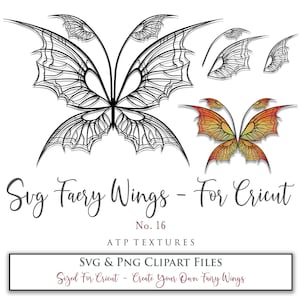 SVG VLEUGELS nr. 16 Halloween kostuum patroon, Cosplay sjabloon, Print, Png sublimatie, Fairy clipart