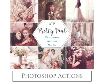 PHOTOSHOP ACTIONS for Photographers - Pretty PINK Mini Set / Photography, Digital Edit, Photo Editing, Newborn, Wedding, Photo Filters