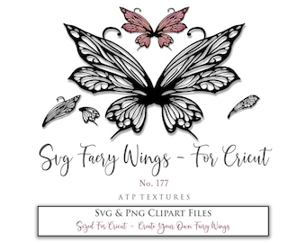 Svg Fairy Wings, No. 177 - For Cricut Maker / Individual Parts, Costume, Cosplay Moth Pattern, Printable Template, Print And Cut, Halloween