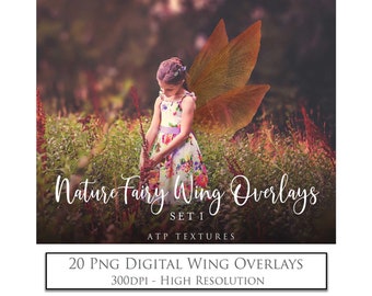 OVERLAYS - 20 Png FAIRY WINGS Set 1 / Digital Photography, Scrapbooking Clipart, Faeries, Photoshop Wings, Fairies, High Resolution