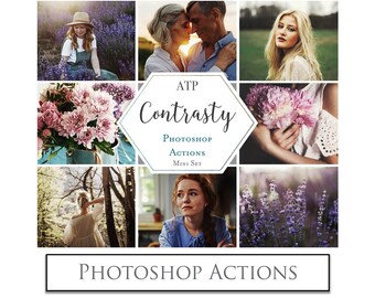 PHOTOSHOP ACTIONS - CONTRAST Mini Set / Photography, Digital, Photoshop Edit, Editing Actions, Beautiful Actions, Photo Filters