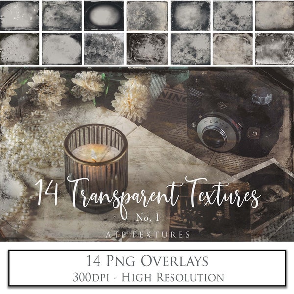 VINTAGE PNG TEXTURES, Photo Overlays - Set 1 - Texture, Digital Photography, Scrapbooking, High Resolution, Old, Clipart, Photoshop