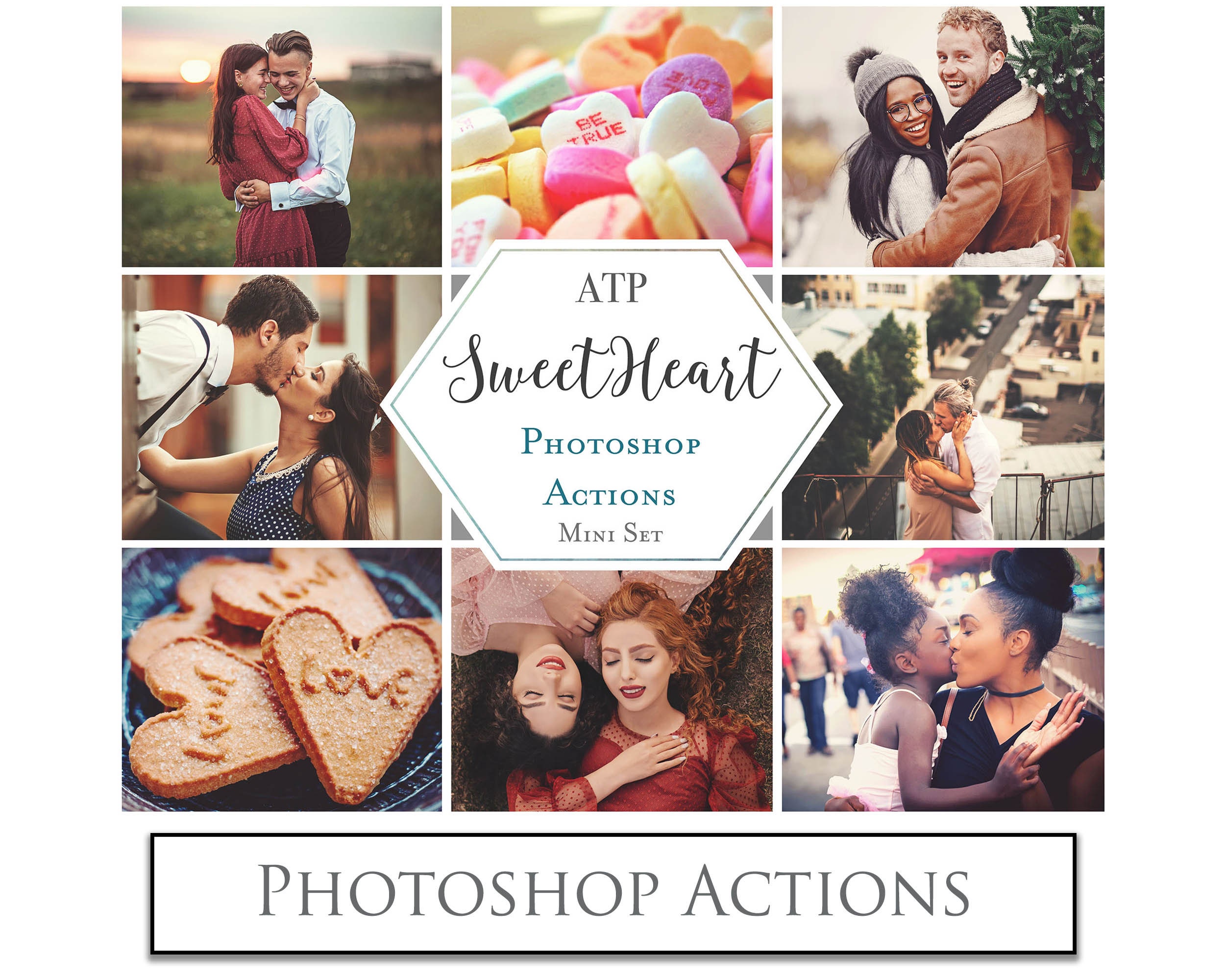 ACTIONS PHOTOSHOP - Mini ensemble SWEETHEART / Photographie, numérique, retouche Photoshop, actions de retouche, belles actions, filtres photo