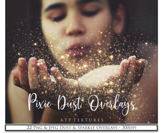25 Photo OVERLAYS - PIXIE Sparkle Dust, Book Magic / Christmas Overlay, Photoshop, Stars, Fantasy, Lights, Png Clipart, Digital, Png, Jpeg Il_570xn
