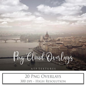 FOTO-OVERLAYS - 20 Png WOLKEN - Digitale Scrapbooking, Hemelachtergrond, Photoshop Overlay, Instagram Bewerkingen