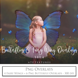 PNG OVERLAYS - Feenflügel & Schmetterlinge Set 4 / Fotografie, Feenflügel Overlays, Digitales Overlay, Photoshop Overlays, Schmetterling Clipart