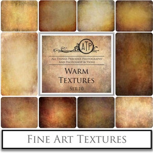 10 Fine Art TEXTURES - WARM Set 10 / Photography, High Res, Scrapbooking, Photo Edit, Background Texture, Photoshop Overlays, Backdrop