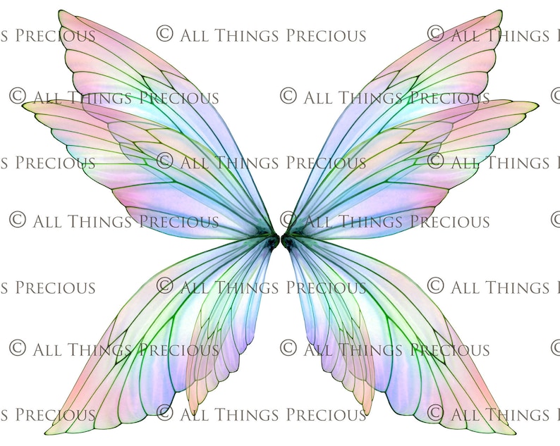PRINTABLE FAIRY WINGS Set 7 - Scrapbooking Clipart, Digital Wing, Print ...