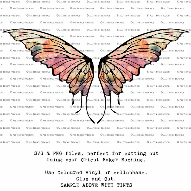 SVG, PNG Clipart, Fairy Wings, for Cricut and Silhouette Machine. Cut out and make real fairy wings. For Costumes, Halloween, Cosplay, Adult or Child size. Use in Wedding invites, Sublimation print or decorations. Faerie Wings, Butterfly, Dragonfly.