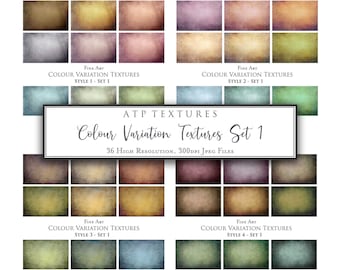 36 FINE ART TEXTURES - Colour Variation Set 1 - Photo Texture, Photography Overlay, Digital Background, Photoshop Overlays, Backdrop