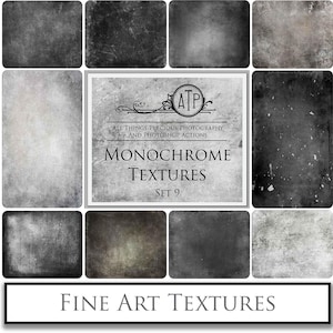 10 Fine Art TEXTURES - MONOCHROME Set 9 / Photography, Digital Background, High Res Photoshop Overlays, Texture Backdrop, Black and White