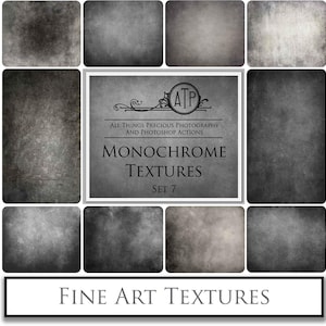 10 Fine Art TEXTURES - MONOCHROME Set 7 / Photoshop Overlays, Digital Backdrop, Photography Background, Black and White Texture, High Res