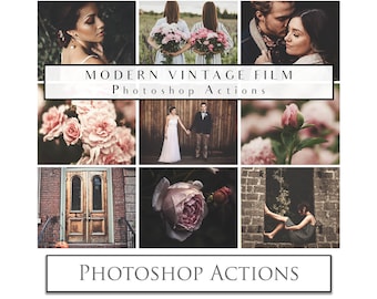 35 PHOTOSHOP ACTIONS, Modern, Vintage FILM - Digital Photography, Wedding, Matte, Newborn, Photo Editing, Instagram Edit