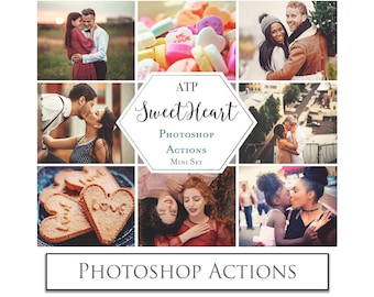 PHOTOSHOP ACTIONS -SWEETHEART Mini Set / Photography, Digital, Photoshop Edit, Editing Actions, Beautiful Actions, Photo Filters