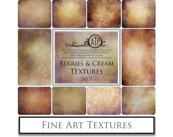 10 Fine Art TEXTURES - BERRIES & CREAM Set 7 / Photography Texture, High Res, Scrapbooking Background, Digital Print, Photoshop Overlays