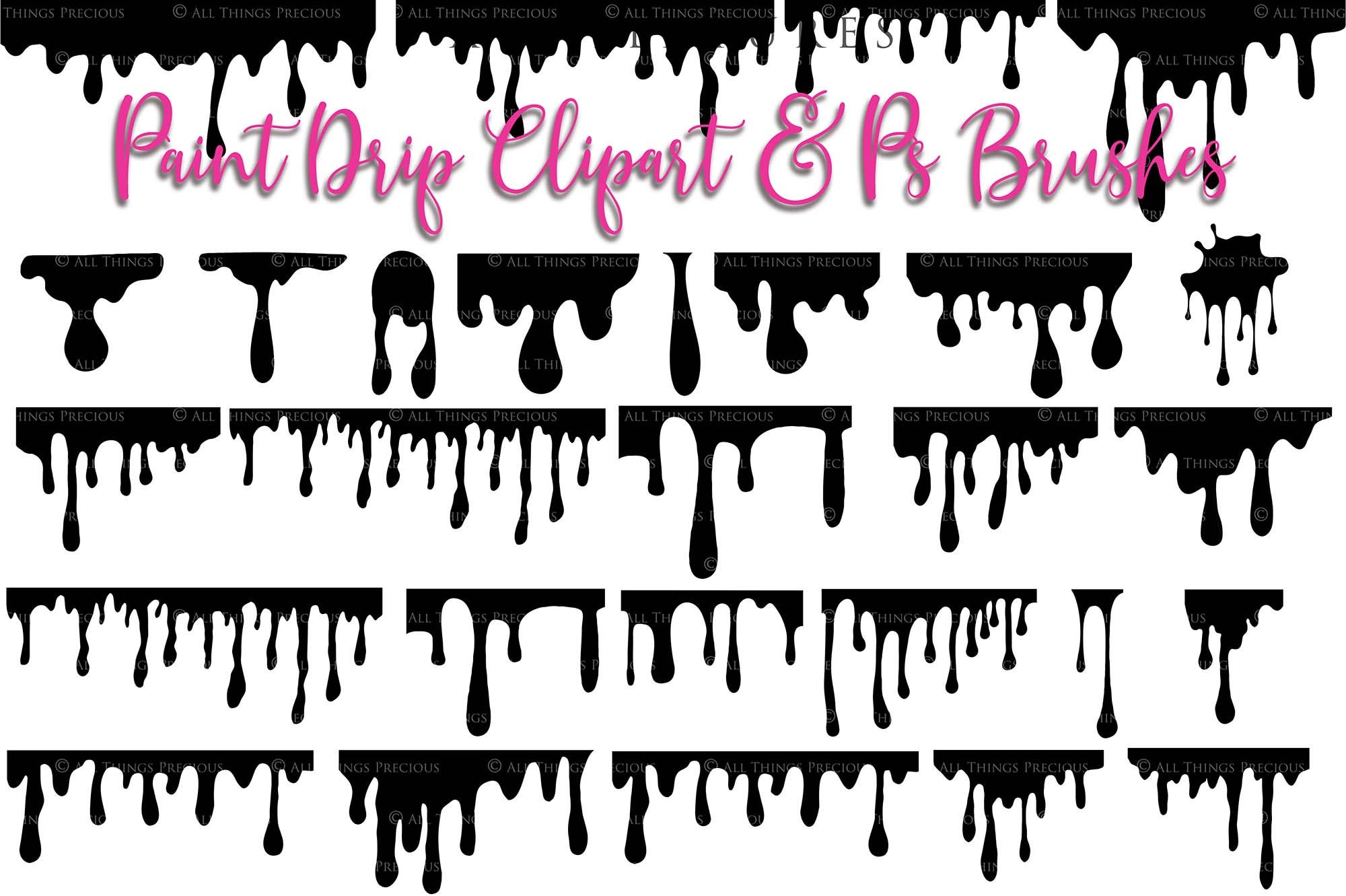 25 Png Clipart PAINT DRIP BRUSHES / Photography Etsy Australia