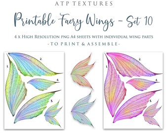 PRINTABLE FAIRY WINGS Set 10 Scrapbooking Clipart Digital - Etsy