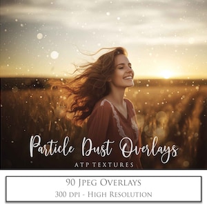 90 SUPERPOSICIONES de fotografía, POLVO DE PARTÍCULAS para edición de fotografías, Photoshop Bokeh Light Mote, fuga de luz, fondo Bokeh, Jpeg, Ai Art