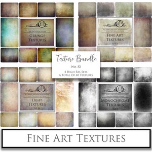 40 Fine Art TEXTURES BUNDLE / No. 52 / Digital Photography, Scrapbooking Paper, Digital Background, High Resolution, Photoshop Texture, Jpeg