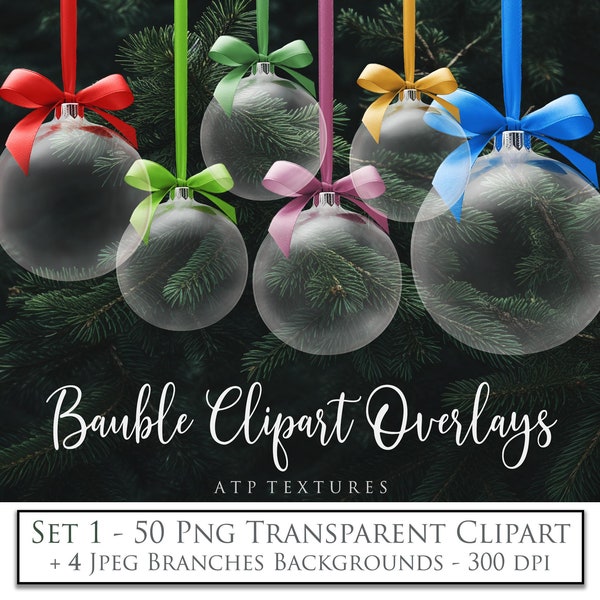 Png Clipart Overlays, GLASS BAUBLE, Christmas, Digital Scrapbooking, Photoshop Overlay, High Resolution, Transparent, Digital Background