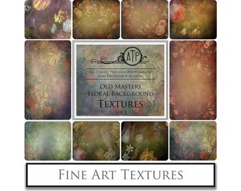 10 Fine Art TEXTURES - FLORAL Background Set 3 / Photography Texture, High Res, Digital Scrapbooking, Flower Prints, Photoshop Overlays
