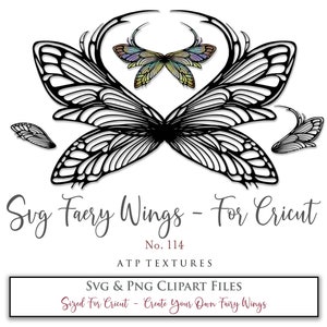 SVG FEENFLÜGEL Nr. 114 - Für Cricut Maker, Einzelne Flügelteile, Kostüm Muster, Png Sublimation, Digital Clipart, Vorlage