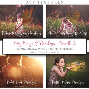 103 FAIRY WING OVERLAYS Bundle Set 3 / Photo Overlay, Png Clipart, Bokeh, Snow, Fantasy Photography, Digital Wings, Faery