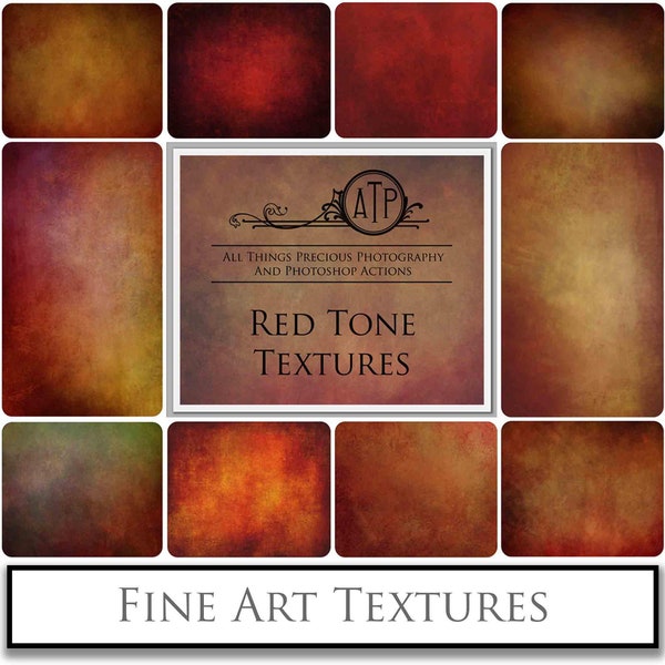 10 Fine Art TEXTURES - RED TONE / Overlays, Photography, High Res, Scrapbooking, Digital Background Texture, Photoshop Overlays