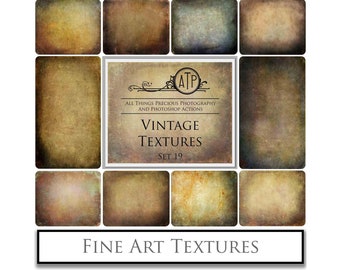 10 FINE ART TEXTURES - Vintage Set 19 / Photo Overlays, High Res, Scrapbooking Background Texture, Photoshop Overlay, Digital Backdrop
