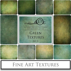 10 Fine Art DIGITALE TEXTUREN - GROENE Set 5 / Fotografie, Scrapbooking Papier, Gestructureerde Achtergrond, Photoshop Overlays, Hoge Res Achtergrond