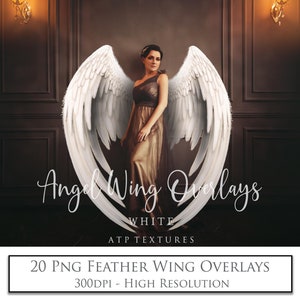 ANGEL WINGS, White Wing, Photo Overlays, Digital Wing, Png Clipart, Photoshop Overlays, Scrapbook, Fantasy, Feathers