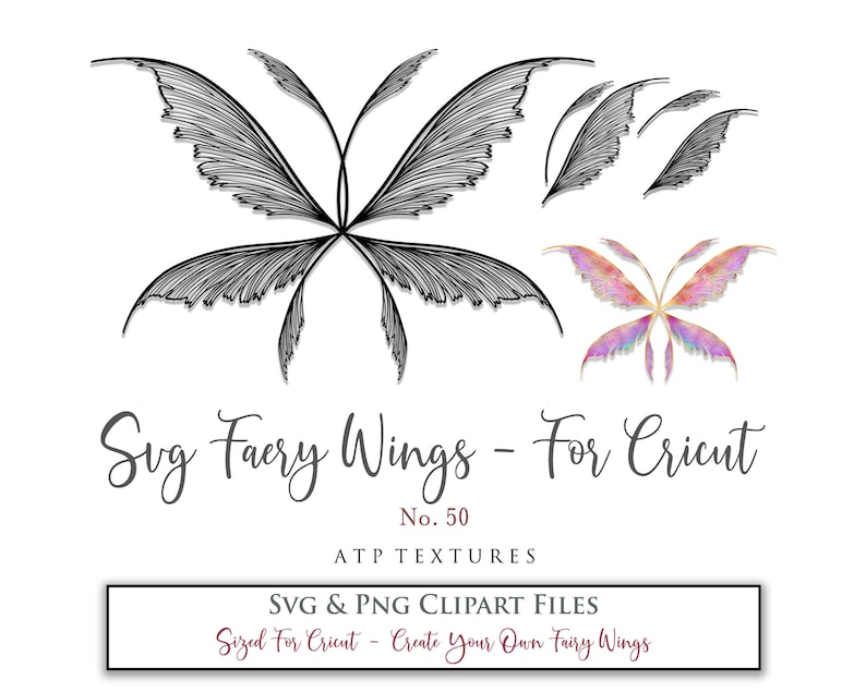 SVG, PNG Clipart, Fairy Wings, for Cricut and Silhouette Machine. Cut out and make your own real fairy wings. For Costumes, Halloween, Cosplay Wings, Adult Wings, Child size wings. Use them for Wedding invitations, sublimation print  or decorations.