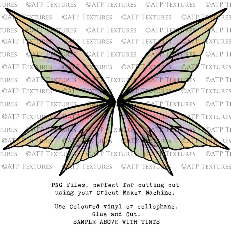 SVG FAIRY WINGS No. 4 For Cricut Maker, Costume, Cosplay Wings, Printable Wing, Templates, Digital, Cutting Machine, Png Clipart image 2