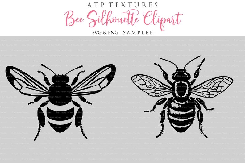 12 SVG BEE CLIPART Set 4 Silhouette, Png Clipart, Print, Cricut, Digital Scrapbooking, Sublimation, Art Tattoo, Ai Graphics image 5