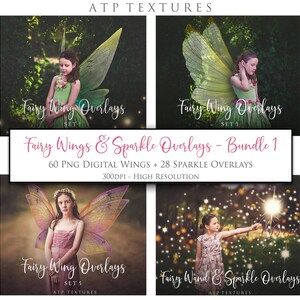 86 FAIRY WINGS, Digital Overlays, Png Bundle, Set 1 / Photoshop Overlay, Photo Overlays, Photography, Magic Clipart, Fantasy, Sparkles